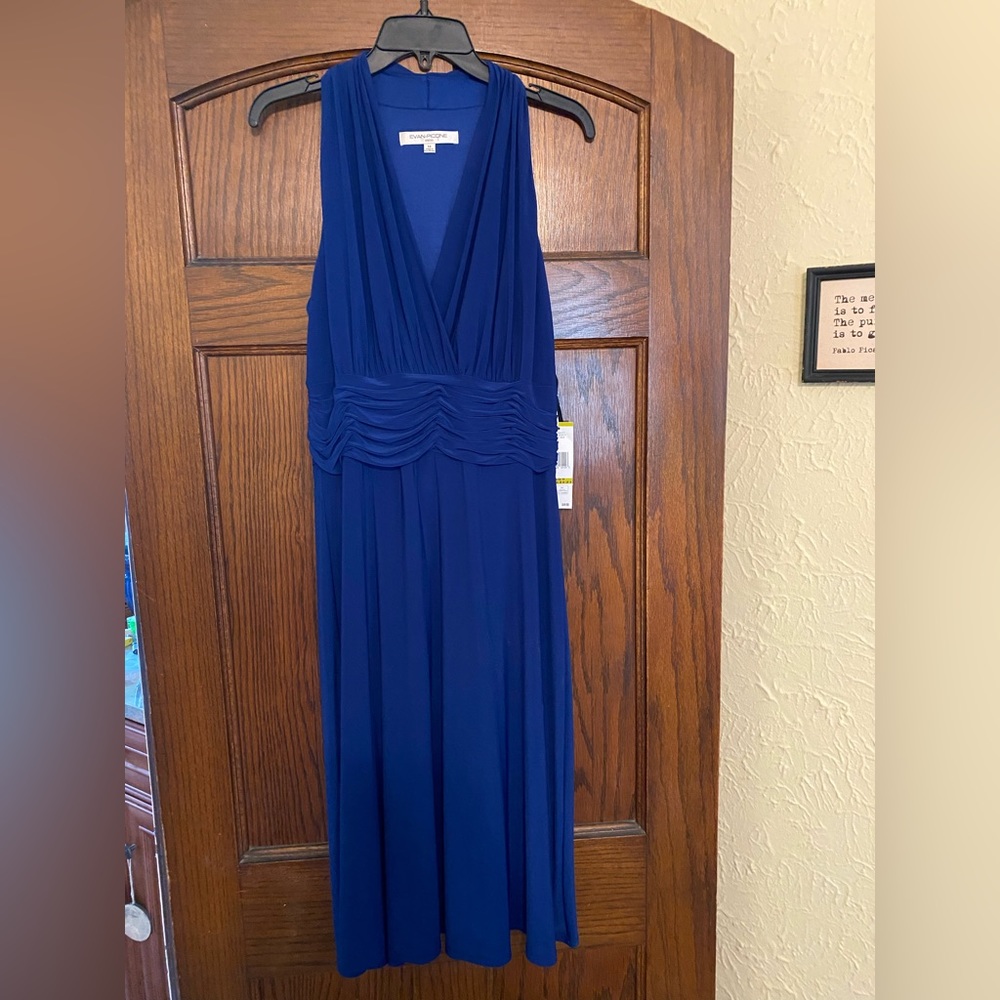 Brand new with tags Evan Picone cobalt blue sleeveless dress. Size 14